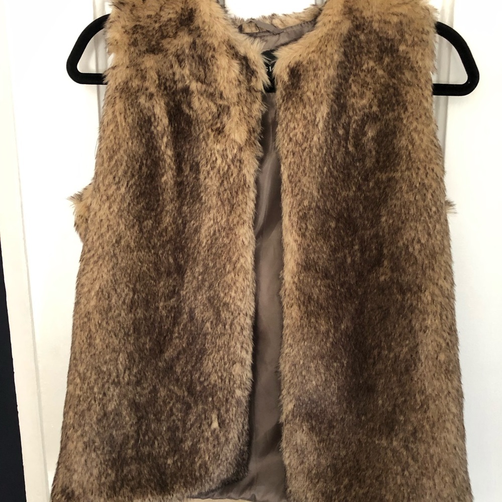 Faux brown fur vest